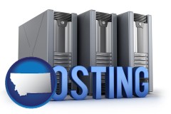 mt map icon and web site hosting servers and a caption