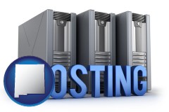 nm map icon and web site hosting servers and a caption