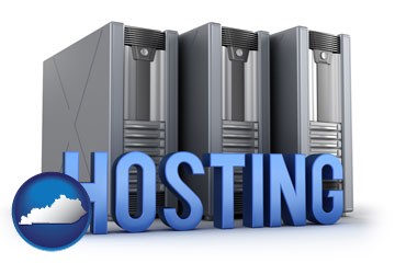 web site hosting servers and a caption - with Kentucky icon